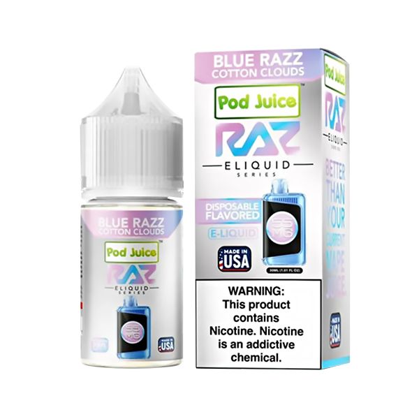 RAZ x Pod Juice Salts Blue Razz Cotton Clouds