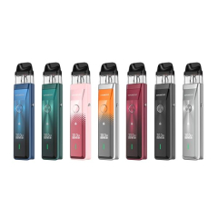 Seven Vaporesso XROS Pro vapes of different colors alongside one another to display all of the color and design options