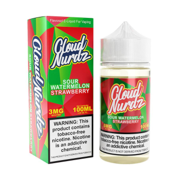 Cloud Nurdz TFN Sour Watermelon Strawberry Iced E-liquid - (100mL)