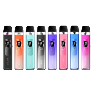 Eight GeekVape Wenax Q vapes of different colors displayed alongside one another to show the various color choices