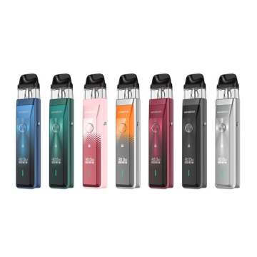 Seven Vaporesso XROS Pro vapes of different colors alongside one another to display all of the color and design options