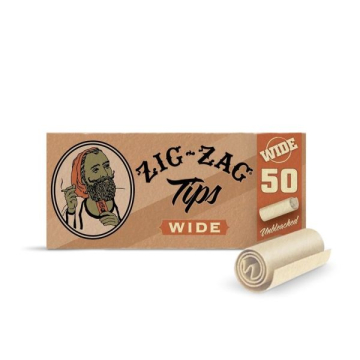 Zig-Zag Unbleached Tips - Wide - 50 Pack
