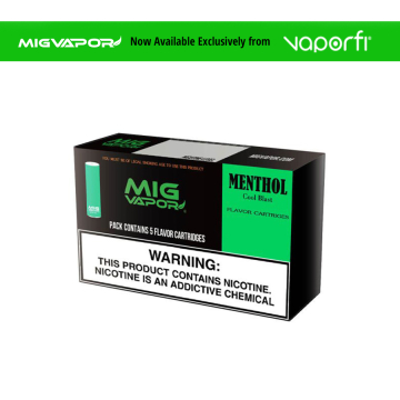 5 pack of Mig Vapor Menthol Vape Cartridges