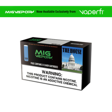 5 pack of Mig Vapor The House Disposable Cartridge Vapes Product box