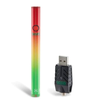 Rasta Ooze Slim Twist 2.0 510 Thread Vaporizer alongside compatible USB plug