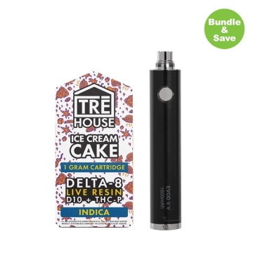 Tre House Live Resin D8 D10 THCP Cartridge & Kanger Battery Bundle