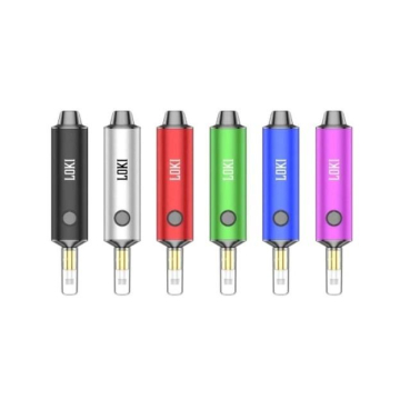 Various Yocan Loki Dab Pens including Black, Silver, Red, Purple, Blue, Green with Lightweight Frame