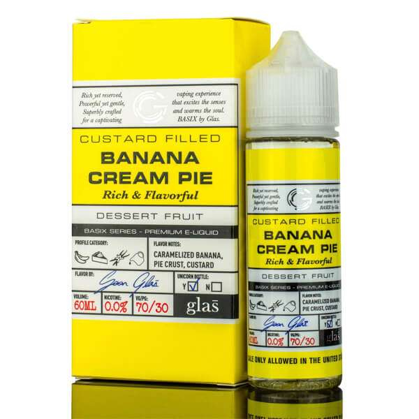 Basix Banana Cream Pie E-liquid by Glas - (60mL))