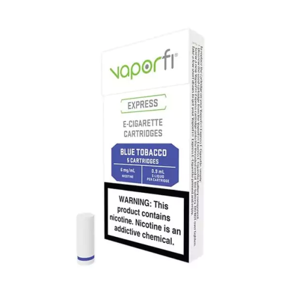 10 Pack Express Tobacco Blue E Cig Cart and Product Box