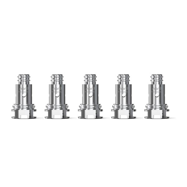 5 SMOK Nord Replacement Coils in a line for easy visibility of the actual coil